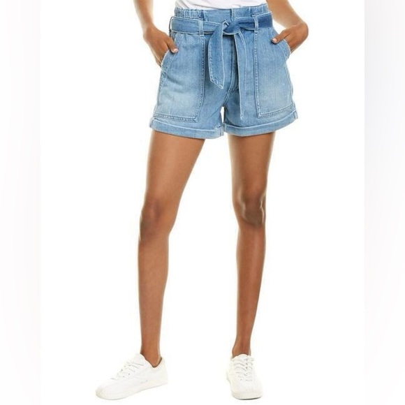 AMO Shorts Blue Finder Keepers Paperbag Denim Women size 27 - Picture 12 of 13